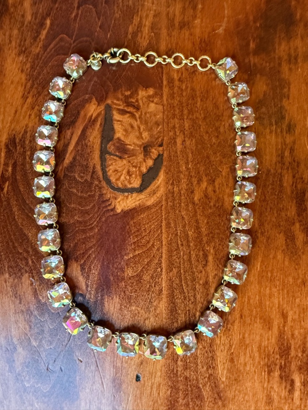 J. Crew Rare Aurora Iridescent Statement Stackable Necklace Crystal Stones
